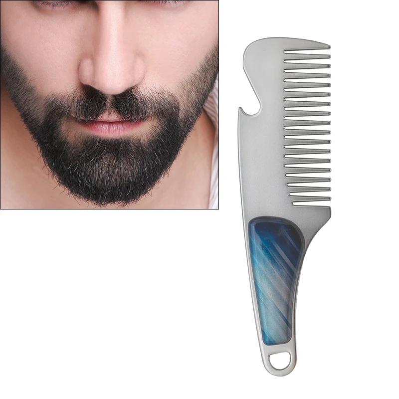 1 шт. портативный мужской гребень для бороды из нержавеющей стали