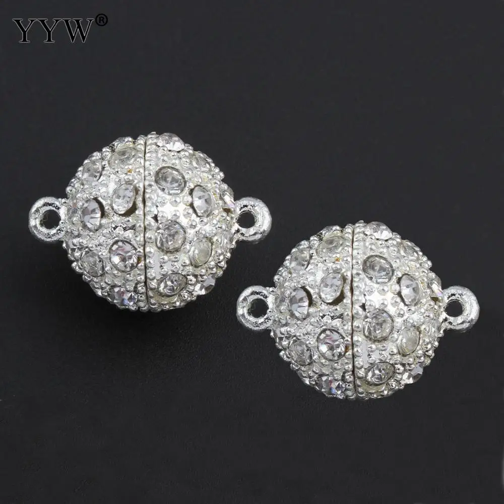 

Magnetic Clasp With Magnetic Hematite Round Silver Color Plated Connectors Accessories For Jewelry Making Women Gifts