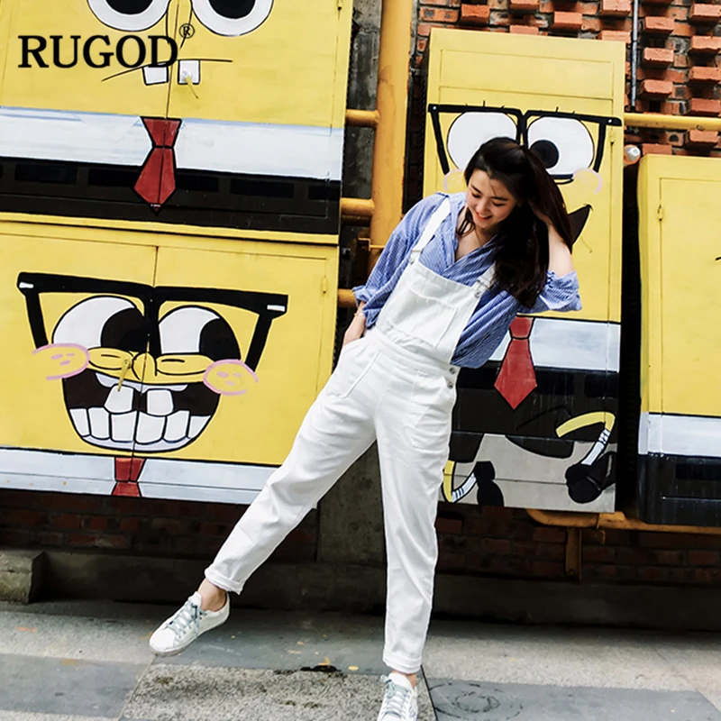 RUGOD 2018 Новый Для женщин регулируемый плечевой ремень модные джинсы джинсовый