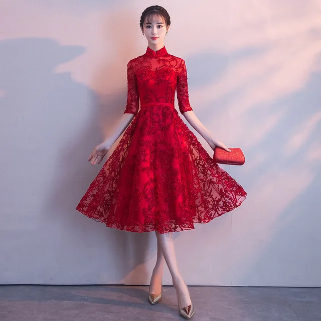 style10 Невесты чонсам, Восточный стиль Для женщин свадебные Qipao модный элегантный в китайском стиле длинное платье роскошный халат Платья для вечеринок Vestido XS-XXL - Цвет: style10
