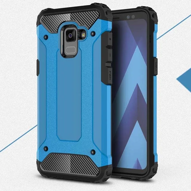 Бронированный противоударный чехол для samsung Galaxy A5 A7 A6 A8 плюс S7 край S8 S9 S10 плюс A10 A20 A20E A30 A40 A50 A60 A70 - Цвет: Sky Blue