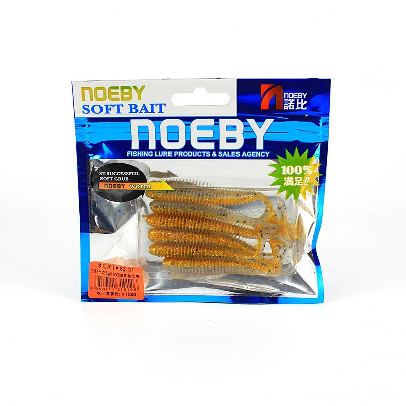NOEBY 5 шт./партия, Мягкая приманка 87,5 мм/5 г, Т-образный хвост, рыболовные приманки, мягкий свимбейт в форме червя, джиг, голова, светящаяся, весло, хвост, мягкие приманки для ловли нахлыстом - Цвет: NW208