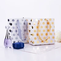 paper gift wedding jewelry party gift bags food carrier boutique bags foil luxurious gold silver polka dot baby shower party