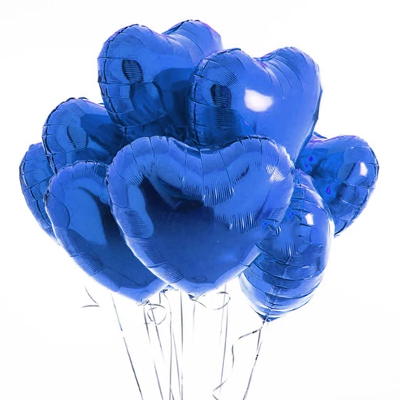 blue 5 шт. 18 дюймов детский душ воздушный шар из фольги для вечеринок розовый и красный сердце в форме сердца гелиевые воздушные шары Свадебные украшения для дня рождения - Цвет: blue
