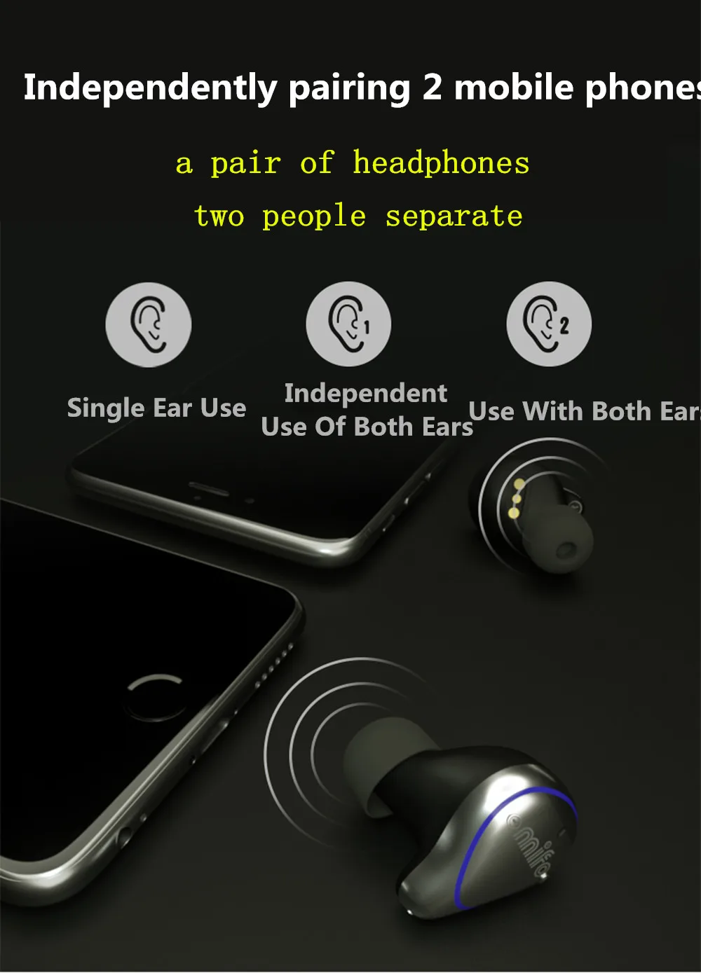 Mifo O5 Bluetooth 5,0 настоящая беспроводная Bluetooth гарнитура ipx7 Водонепроницаемые Мини HIFI наушники спортивные наушники-вкладыши X1 X1E E12 O2 I8
