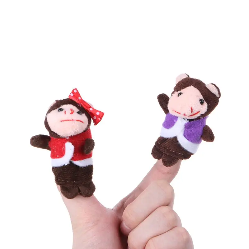 

7Pcs Cartoon Animal Monkey Dolls Finger Puppets Set Mini Plush Baby Boys Girls Story Telling Hand Cloth Doll Educational Toys