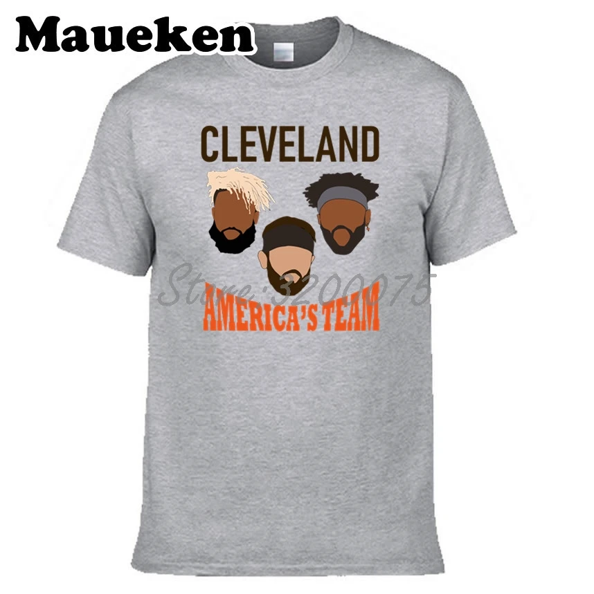 Мужская футболка с круглым вырезом Baker Mayfield 6 Odell Beckham Jr. 13 Jarvis Landry 80 Cleveland
