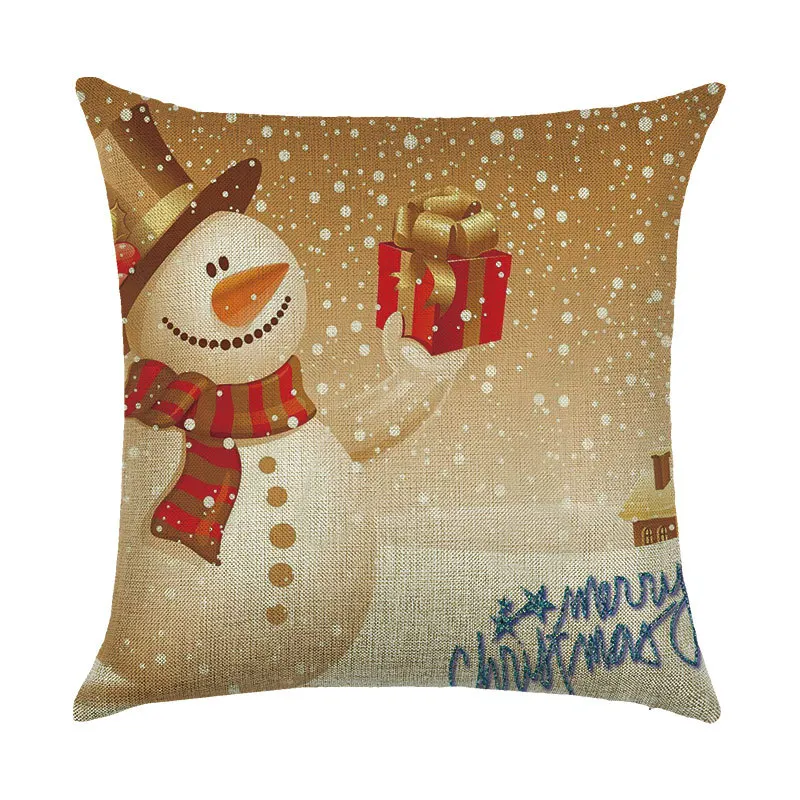 2017 Merry Christmas Cartoon Decoration Festival Pillow Case Gift Snowman Tree Bell Cushion Cover For Home Car Sofa | Дом и сад