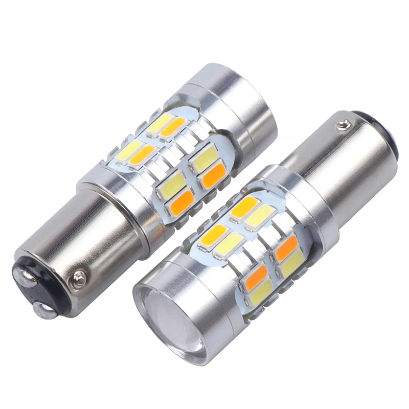 2 шт. P21/5 Вт светодиодный супер яркий 1157 BAY15D 5630 Светодиодный двухцветный белый/желтый переключатель светодиодный противотуманный DRL сигнал поворота Задний светильник лампа