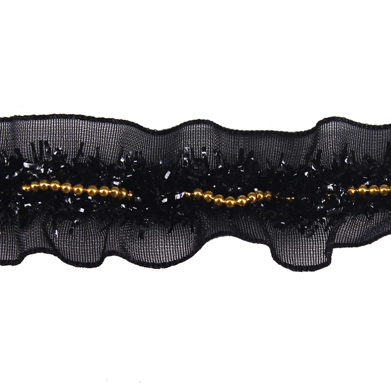 20 ярдов плетеная Золотая лента с кружевной отделкой Кружевная аппликация для