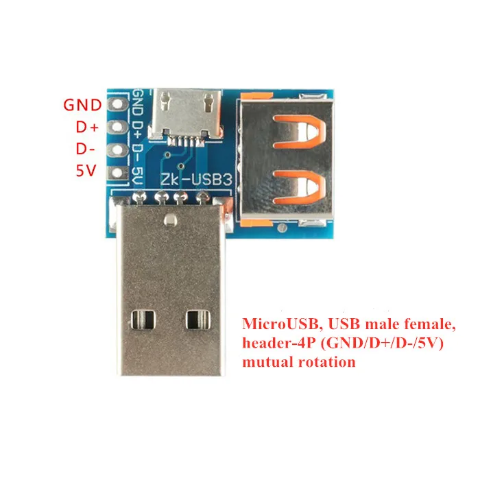 1 шт. Мини Micro Female Male USB to DIP адаптер плата Разъем конвертер 4P 5P 2,54 мм 3 4USB адаптер пластина печатная плата для Arduino