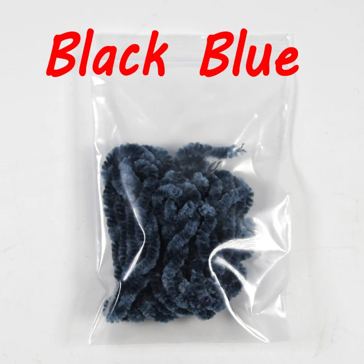 black blue Bimoo 2 м для ловли нахлыстом шерстяной червь для ловли нахлыстом Стример Летать Связывание чеенил толщиной 3 мм~ 5 мм оливковый белый розовый зеленый красный коричневый и т. Д - Цвет: black blue
