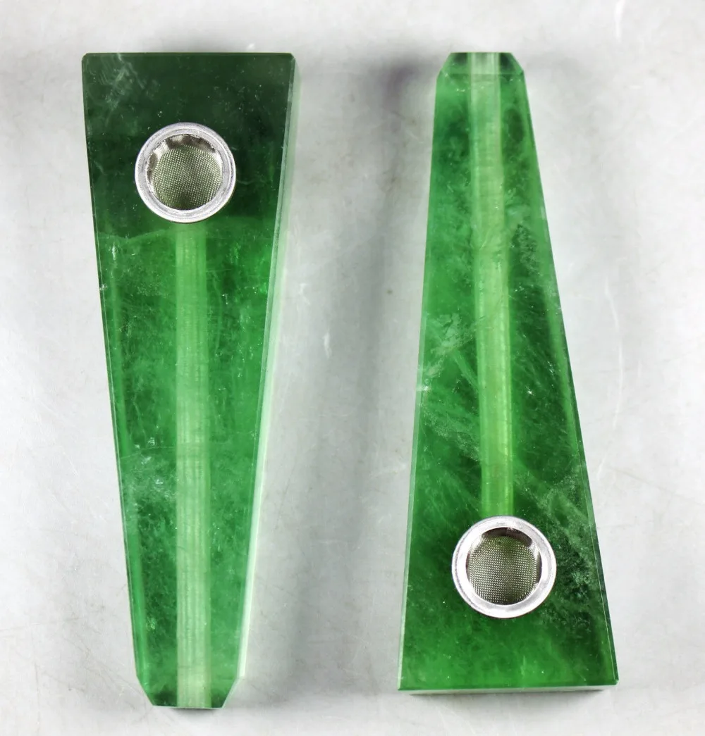 

Drop shipping wholesale Natural Green Fluorite Stone tobacco stone pipe crystal bardian smoking pipe for sale