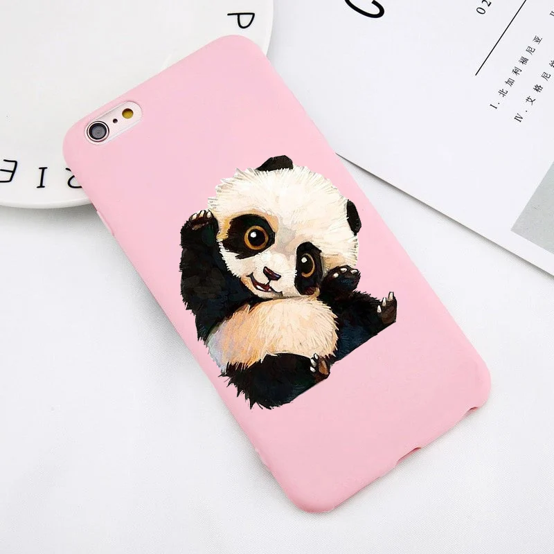 TPU Чехол для телефона с забавным рисунком панды медведя кота для iPhone 7 7s 5 5S SE 6 6s 8 plus Xs XR 11 Pro Max SE, силиконовый чехол для телефона - Цвет: TPU