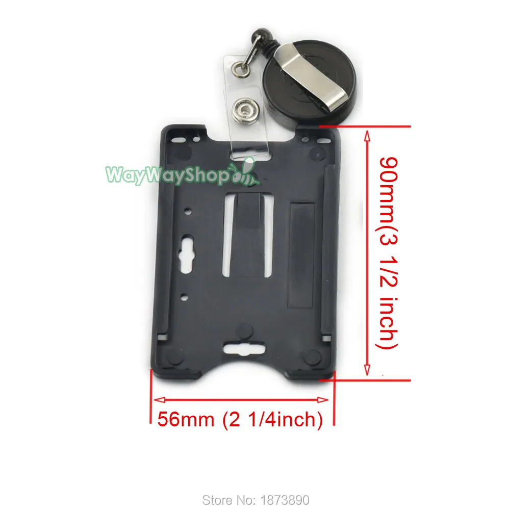 3 Sets card holder Reel for ID Strap lanyard Badge Retractable 2 in 1 Black Plastic | Дом и сад