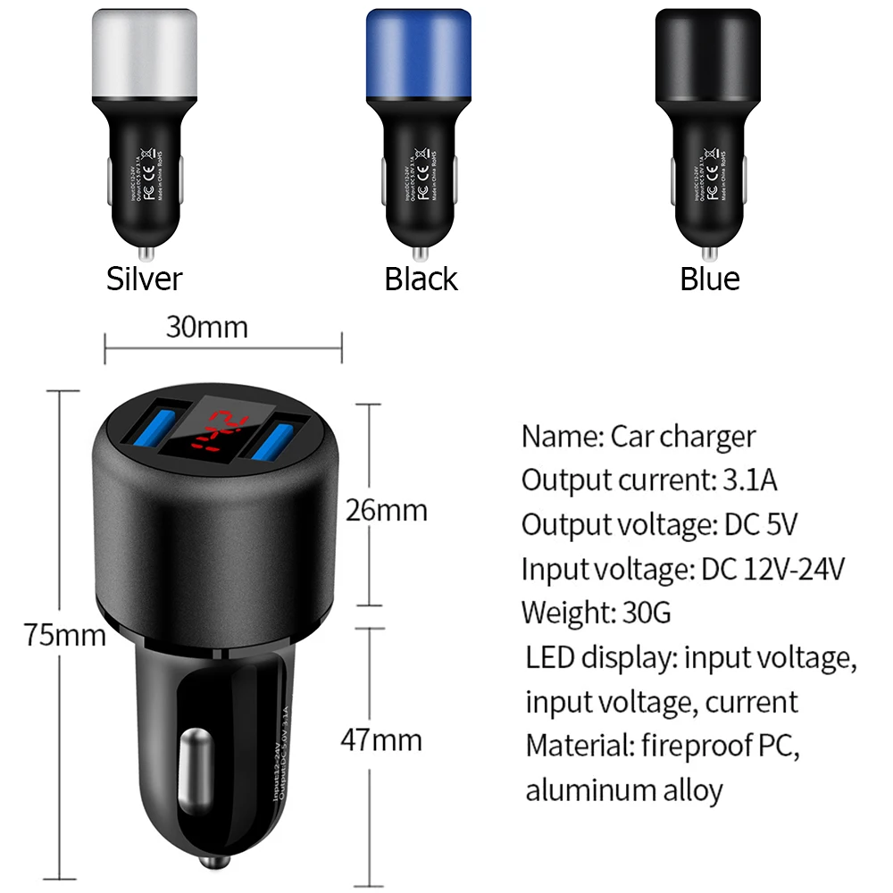 1 шт. подходит для планшета мобильного телефона 3.1A двойной usb адаптер зарядное