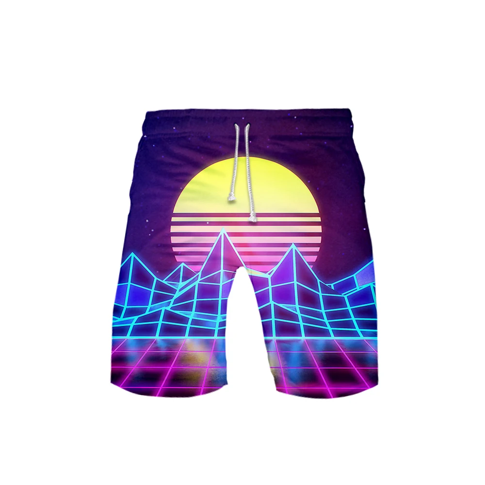 Vaporwave 3D печатные 2019 горячие продажи пляжные шорты для Мужские Пляжные Шорты