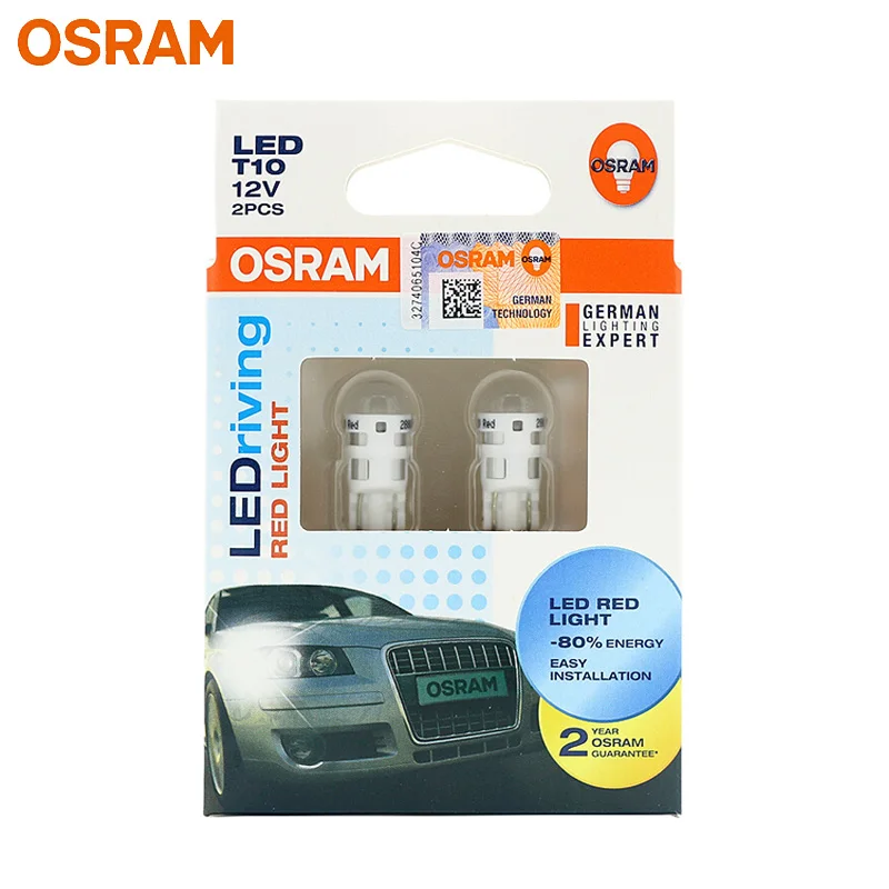 Светодиодный светильник OSRAM T10 красного цвета для автомобиля с поворотным