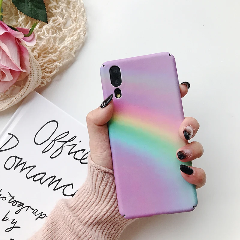 Жесткие чехлы для телефонов huawei P20 Mate20 Pro Lite, Радужный жесткий чехол из поликарбоната для Honor 10 10 Lite, Nova4 P Smart, чехлы для задней панели