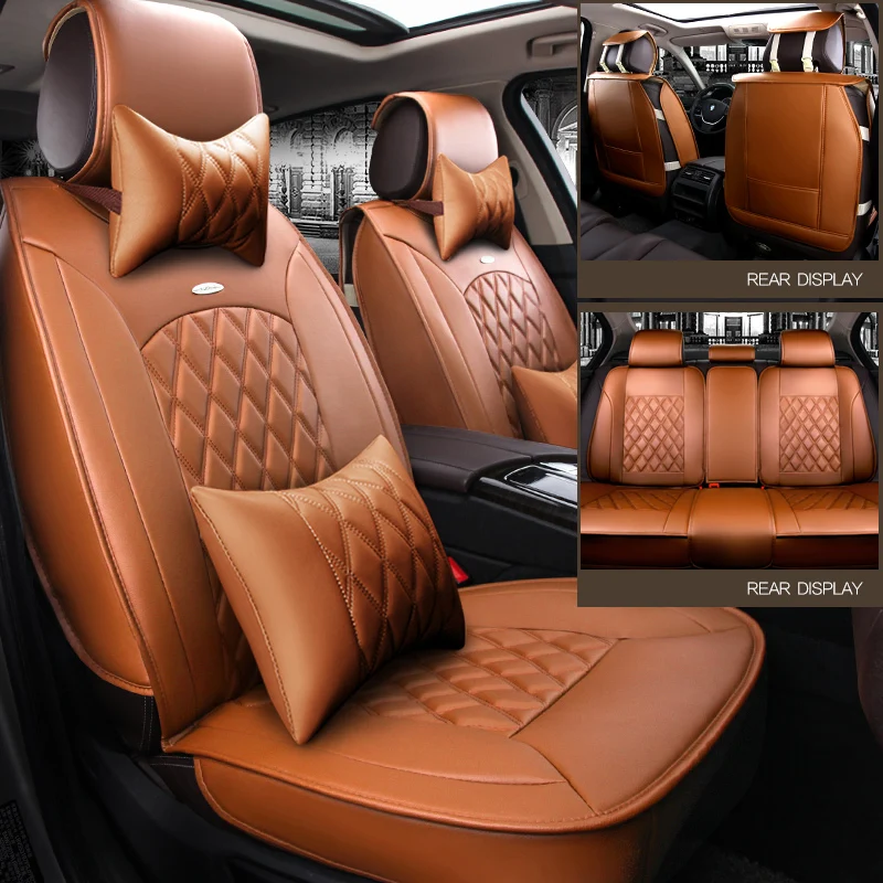 

WLMWL Universal Leather Car seat cover for Ssangyong all model Actyon Kyron Tivolan Rexton korando car styling accessories