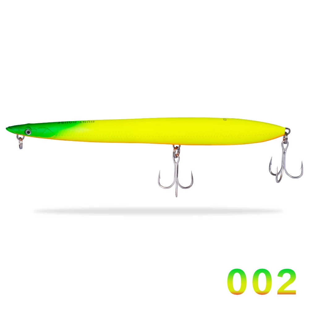 002 Охотничий дом leurre stickbait карандаш приманка морская жесткая приманка для рыбалки тонущие плавающие приманки SANDEEL серфинга ходунки иглы рыбы - Цвет: 002