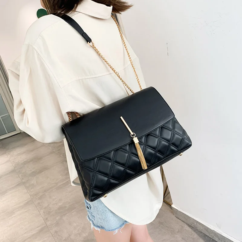 Большая вместительная женская сумка-тоут с кисточками наплечная сумка из