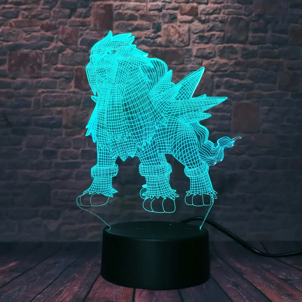 Покемон го фигурку Entei IR 7 Couleur ночник Usb стол Lampara декор для детей ребенок спящий