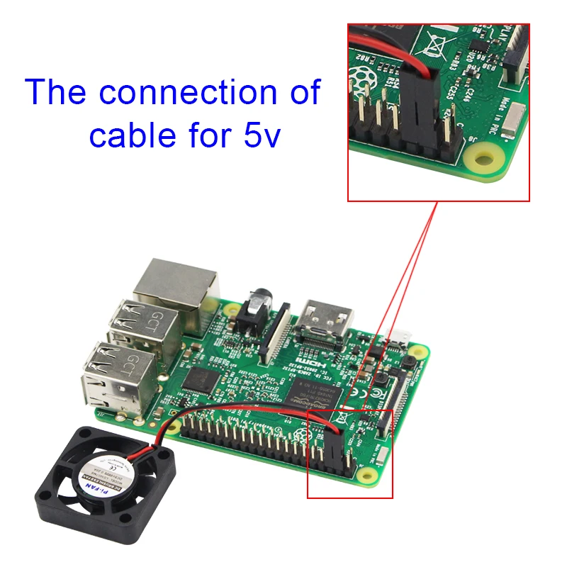 Raspberry Pi 3 Model B Бесщеточный Охлаждающий вентилятор 5 V/3 V Процессор Вентилятор Кулер