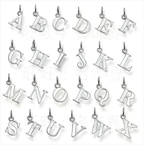 Классические A-Z из стерлингового серебра 925 пробы с буквенным принтом Diy