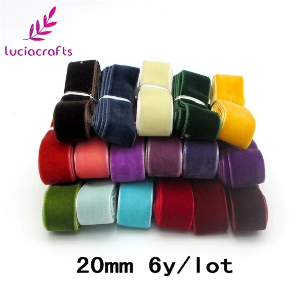 Lucia crafts много вариантов Случайных Смешанных бархатных лент для волос Лук Свадебная вечеринка украшения Ремесло T0701 - Цвет: 20mm 6y