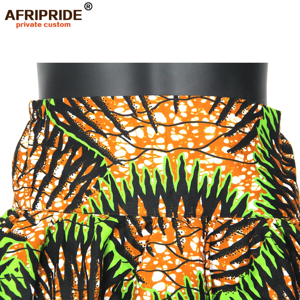 Осенние женские африканские брюки AFRIPRIDE, Индивидуальные Женские повседневные брюки длиной до щиколотки с оборками, батик, хлопок, A722110