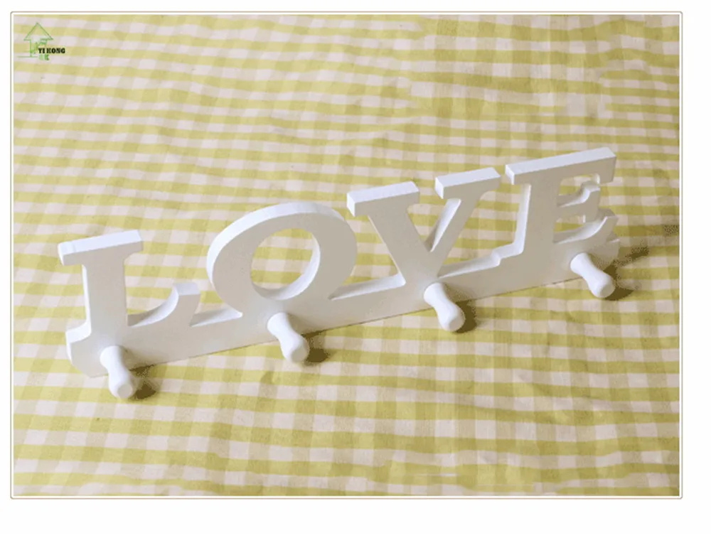 YIHONG вешалка настенная для хранения Организатор белый любовь тематические висит