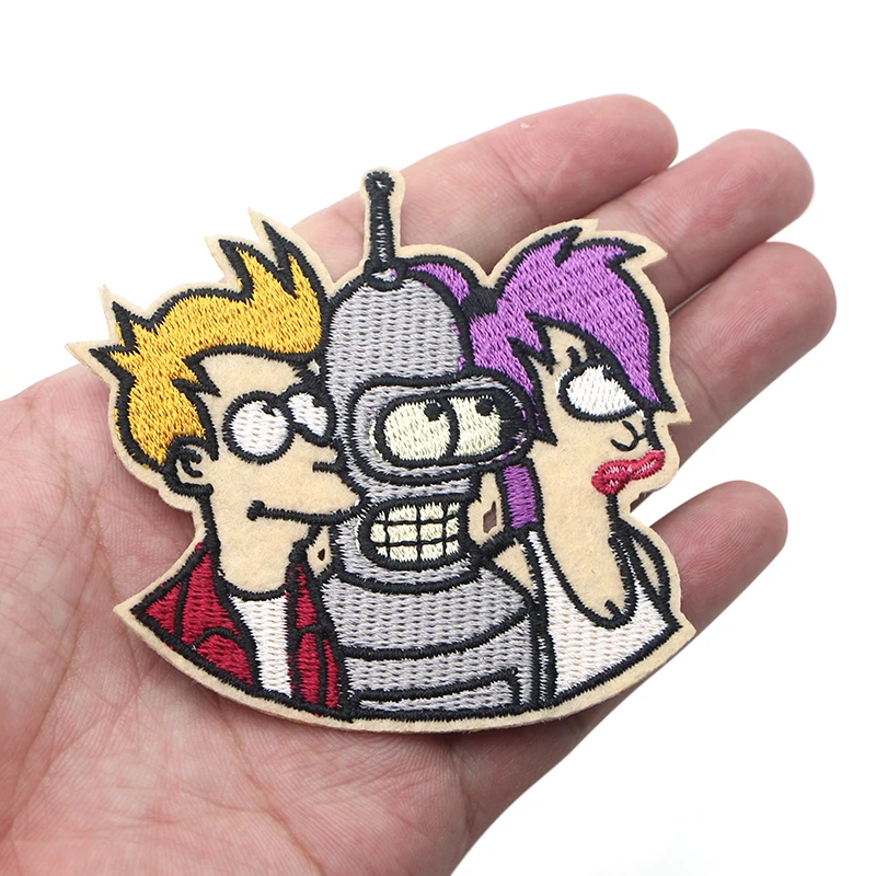 Futurama мультфильм DIY вышитые железные нашивки одежда аппликации Косплей Джерси кошелек сумка брошь в виде ботинка стикер E0111