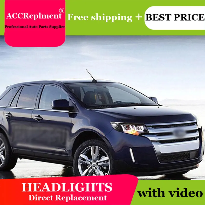 Авто. PRO для FORD EDGE светодиодный фары 2011 2014 bi xenon объектив двойной U DRL H7 головные