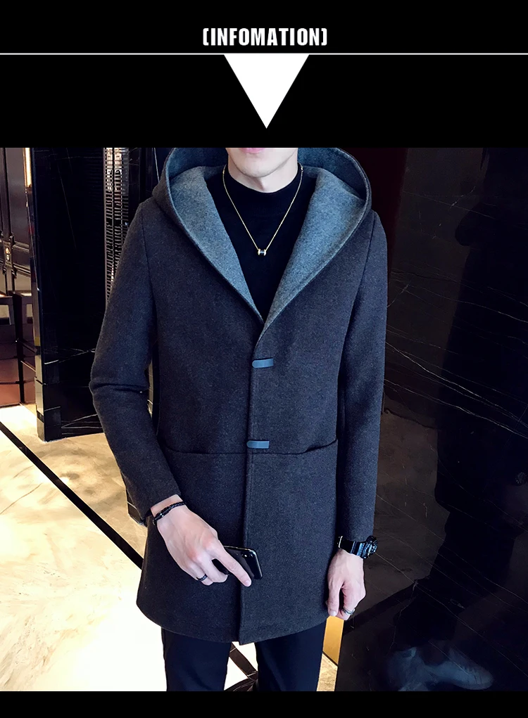 Тренч Новое поступление Англия Стиль Slim Fit Высокое Качество Ветровка Осень Популярные Для мужчин Тренч