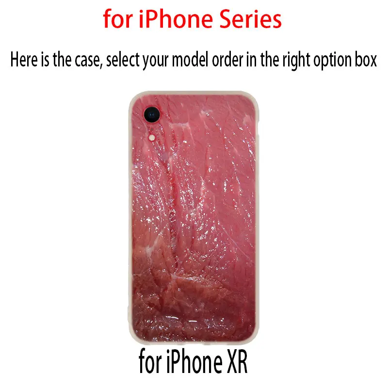 Новый свежего мяса на белом фоне пластины чехол для iphone XS 11 Pro Max XR X 10 Чехол
