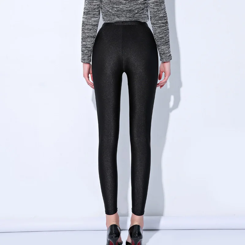 Весна осень 2021 новинка для женщин Европы и Америки черные нейлоновые леггинсы с