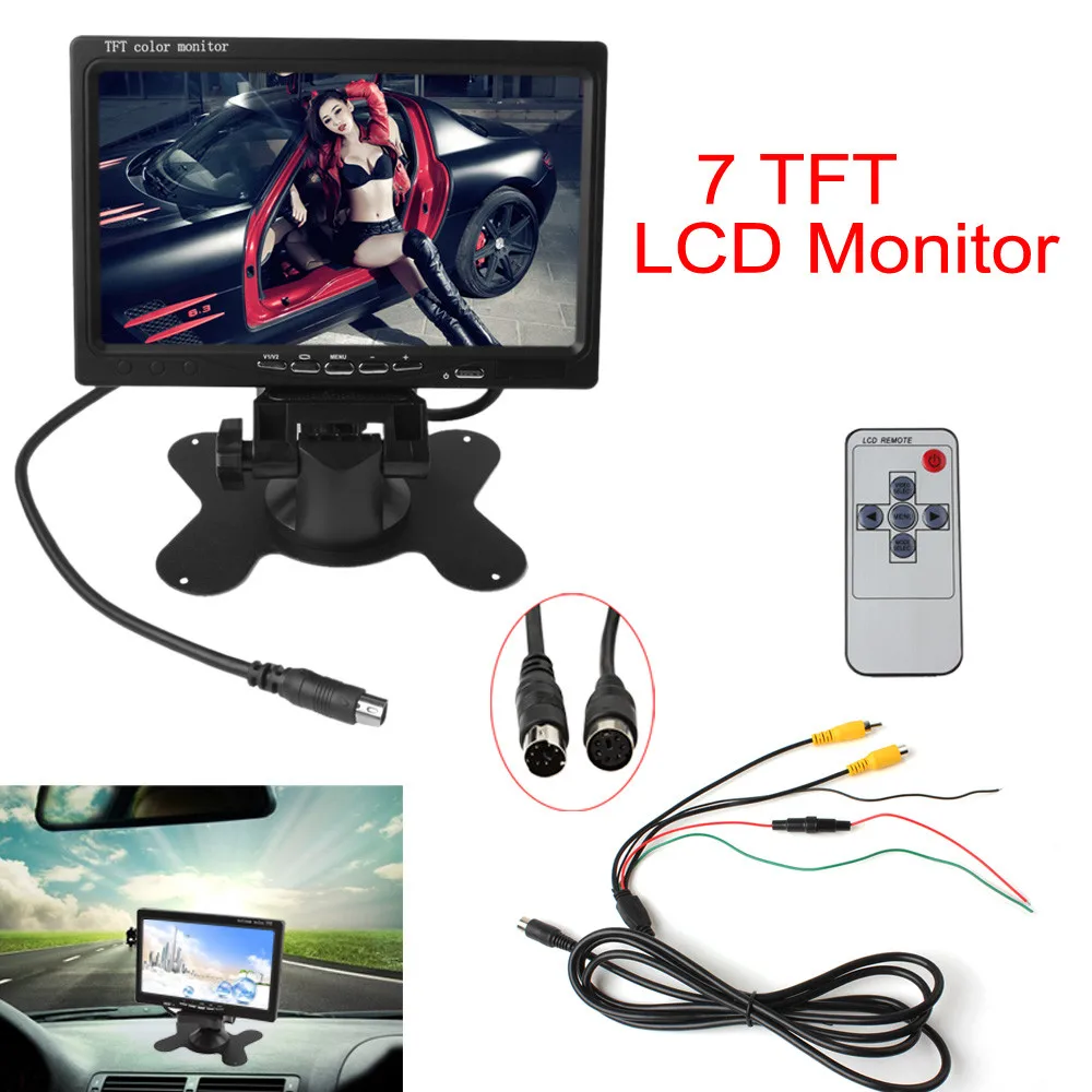 

7 Inch Color TFT LCD12V Car Monitor Rear View Headrest monitor With2 Channels Video Input For DVD VCD Reversing Rear view Camera