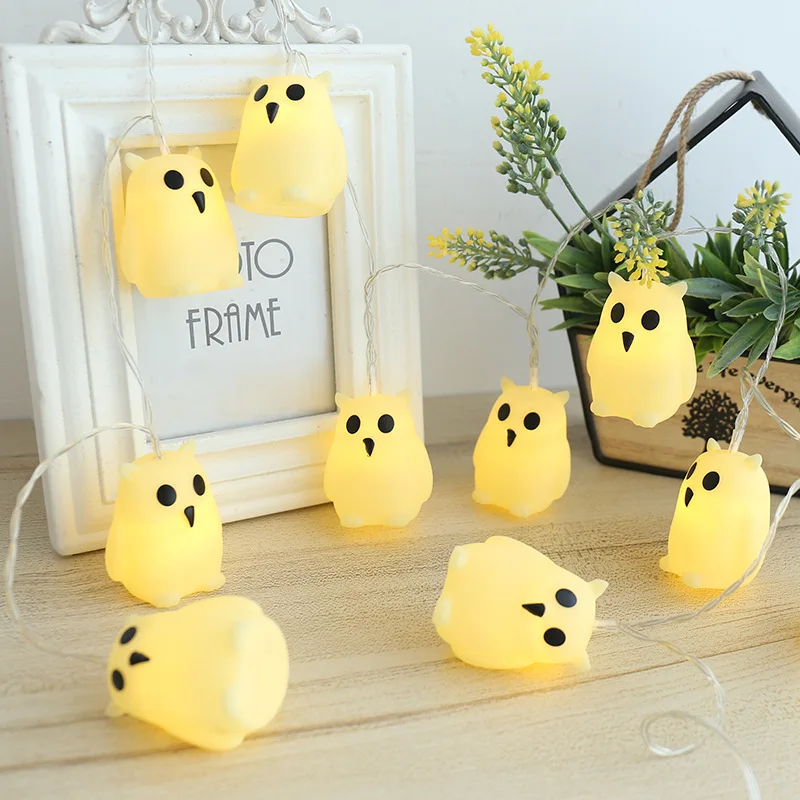 Детский светодиодный светильник с милой совой гирляндой USB настенный для спальни