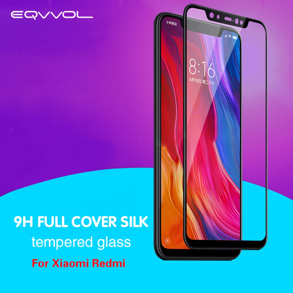 Eqvvol полное покрытие шелковое закаленное стекло для Xiaomi Mi 6X 6 8 SE Lite Защита экрана