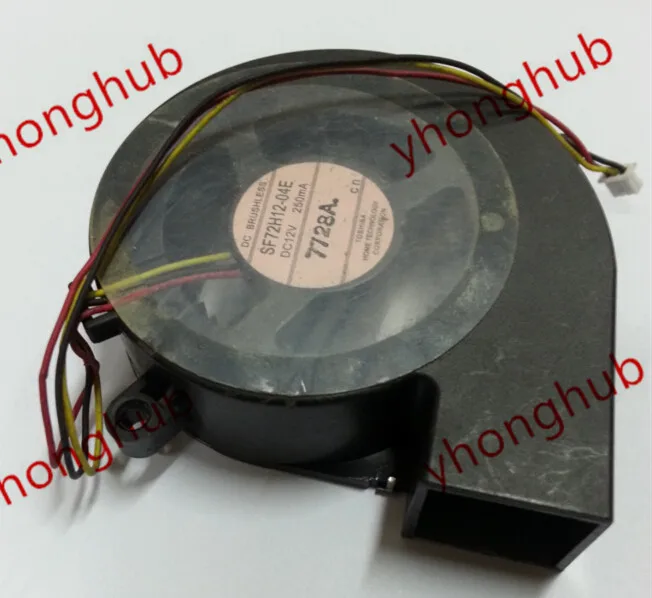SF72H12-04E DC 12V 250mA 3-проводной Вентилятор охлаждения сервера
