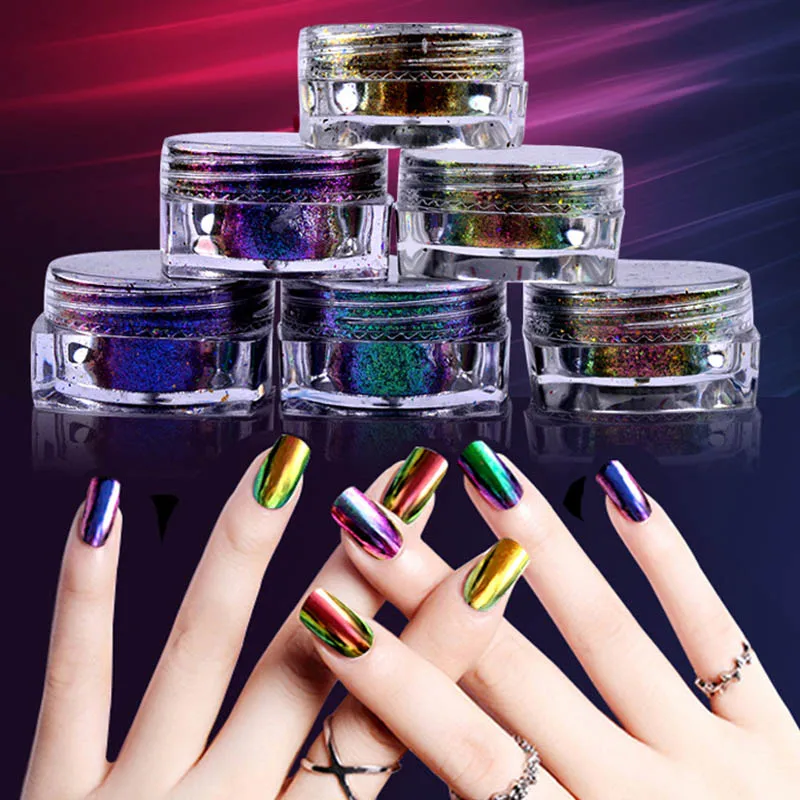 0 2 г оптический хлопья Хамелеон под блески для дизайна ногтей зеркальные Типсы