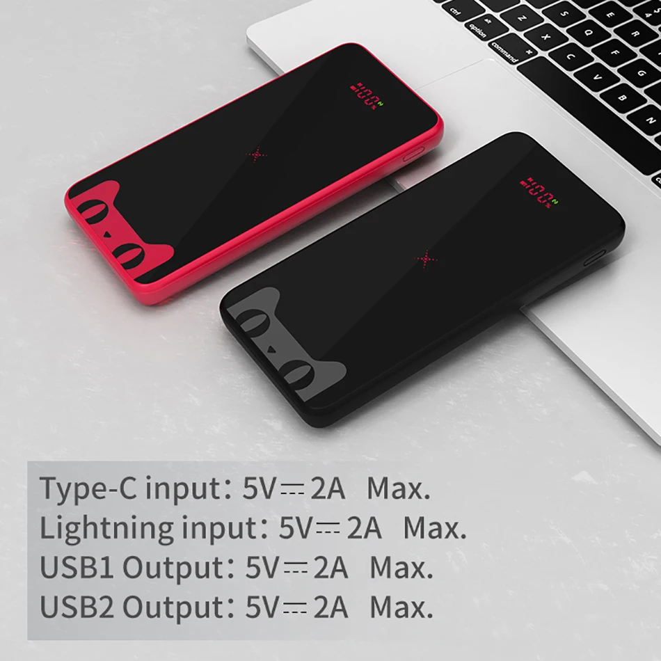 Baseus 10000 мАч Qi Беспроводное зарядное устройство банка мощности для iPhone samsung S10 Xiaomi Mi 9 Внешняя батарея беспроводная зарядка Банк мощности