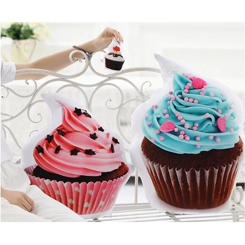 3D печатных кекс кулон/подушки Пончик шоколадный торт подушка вечере подарок