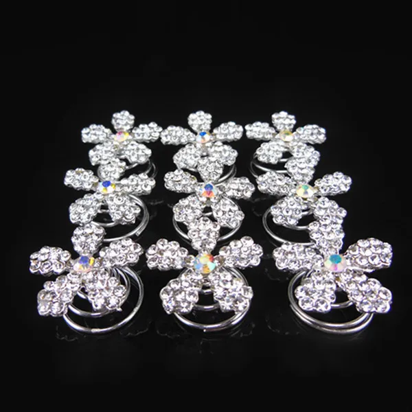 

20 Pcs Snowflake Wedding Prom Bridal Crystal Rhinestone Twists Spins Hair Pins