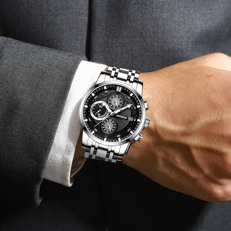OGEDA Для мужчин s часы Топ Элитный бренд спортивные хронограф кварцевые Мужской