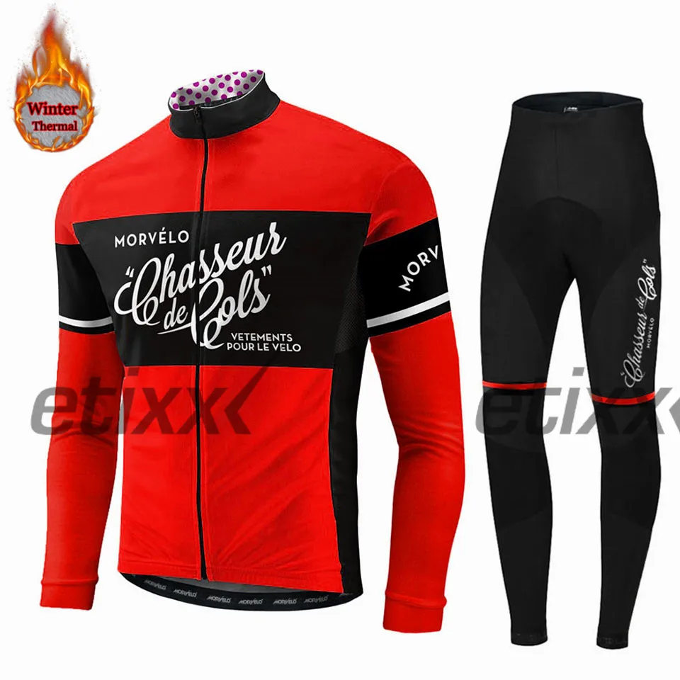 15 Morvelo теплая зимняя флисовая велосипедная футболка, длинный комплект, спортивная одежда для велосипеда, одежда, рубашка, ropa ciclismo - Цвет: 15