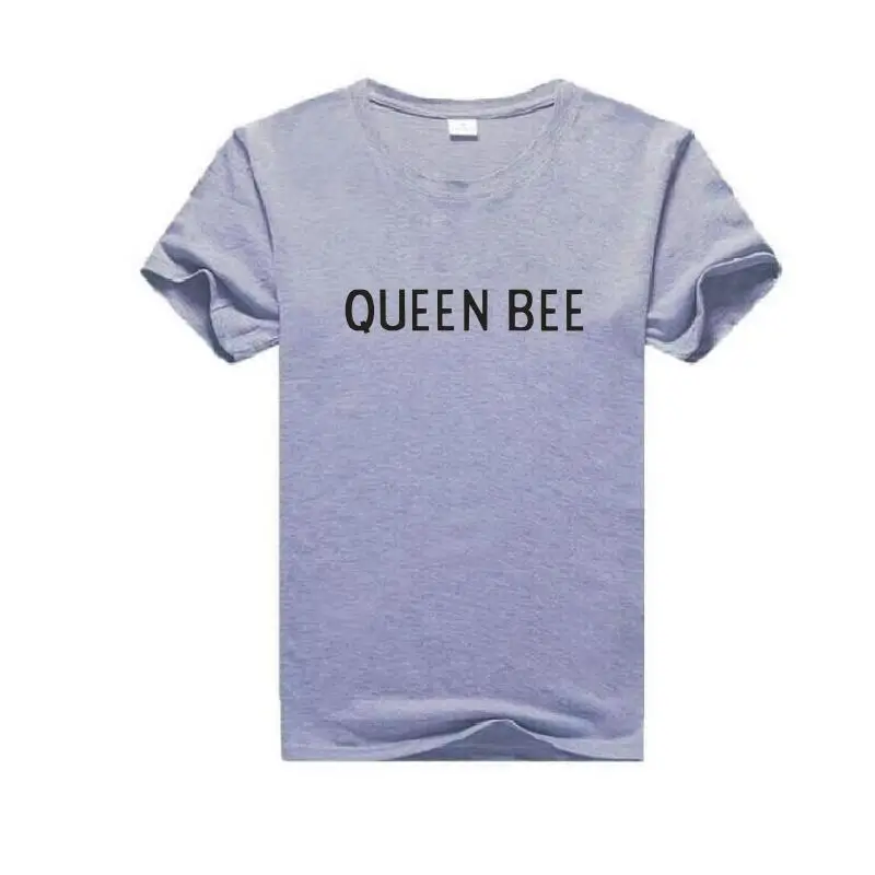 Забавная женская футболка QUEEN BEE белая черная одежда 2019 хлопковые топы с коротким
