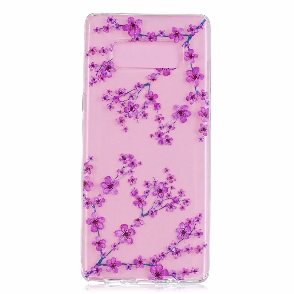 Чехол для Note 8 ультра тонкий мультфильм бабочка Силиконовые Мягкий чехол ТПУ Samsung