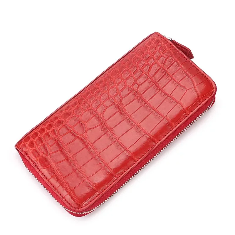 Модная Натуральная крокодиловая кожа Аллигатор Кожа Женский Длинный держатель